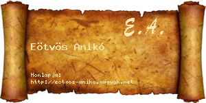 Eötvös Anikó névjegykártya